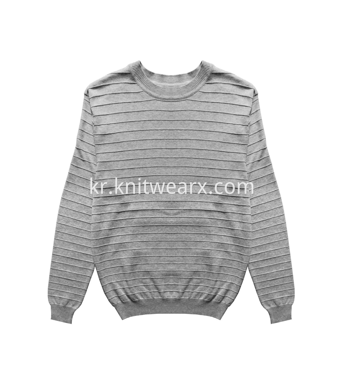 Men's Soft Knitted Sweater Striped Crewneck Pullover